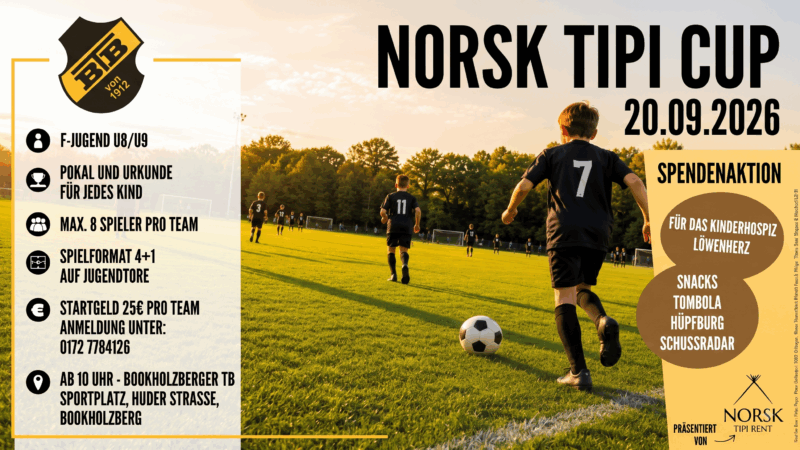 Großes Fußballfest beim BTB: Der NORSK Tipi Cup kommt am 20. September!