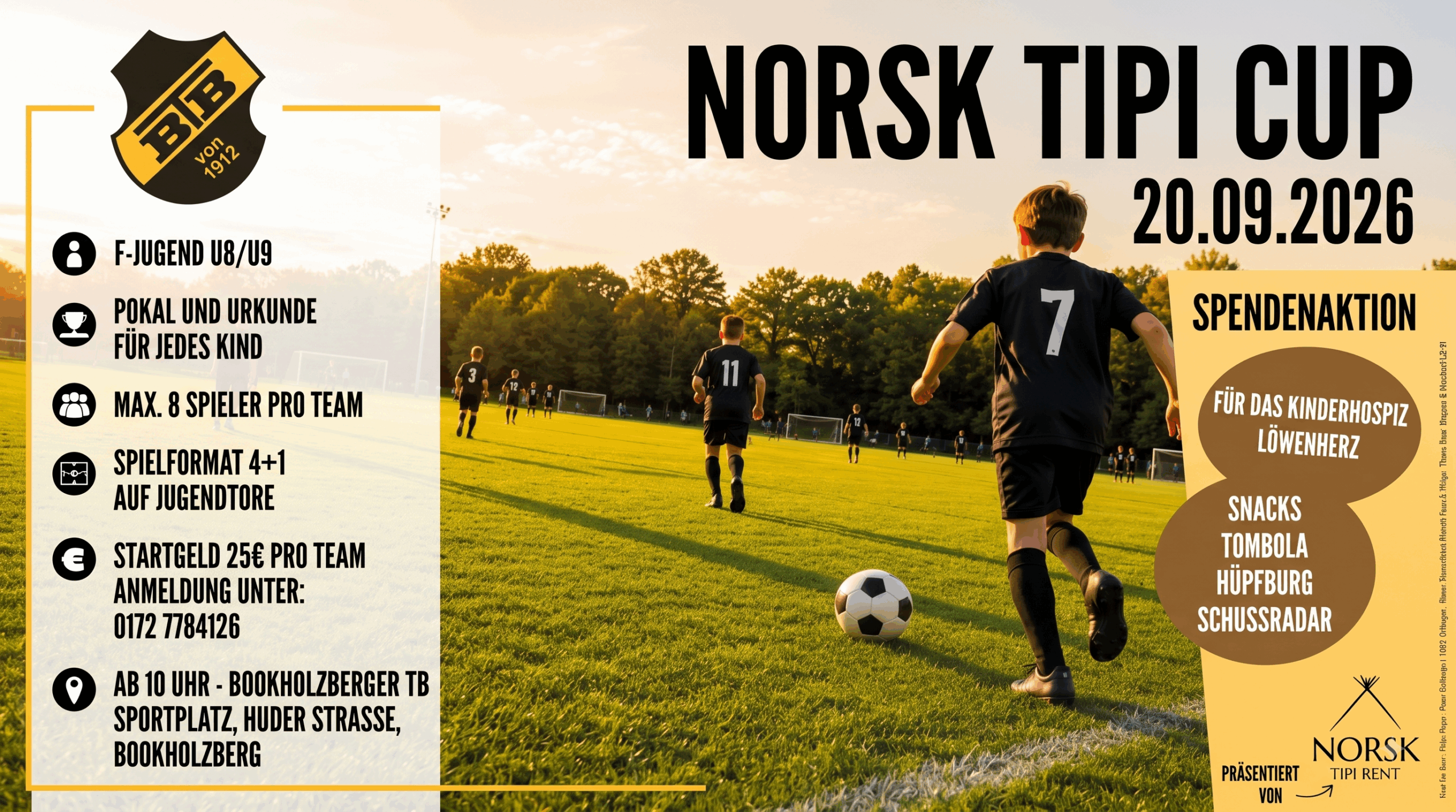 Du betrachtest gerade Großes Fußballfest beim BTB: Der NORSK Tipi Cup kommt am 20. September!